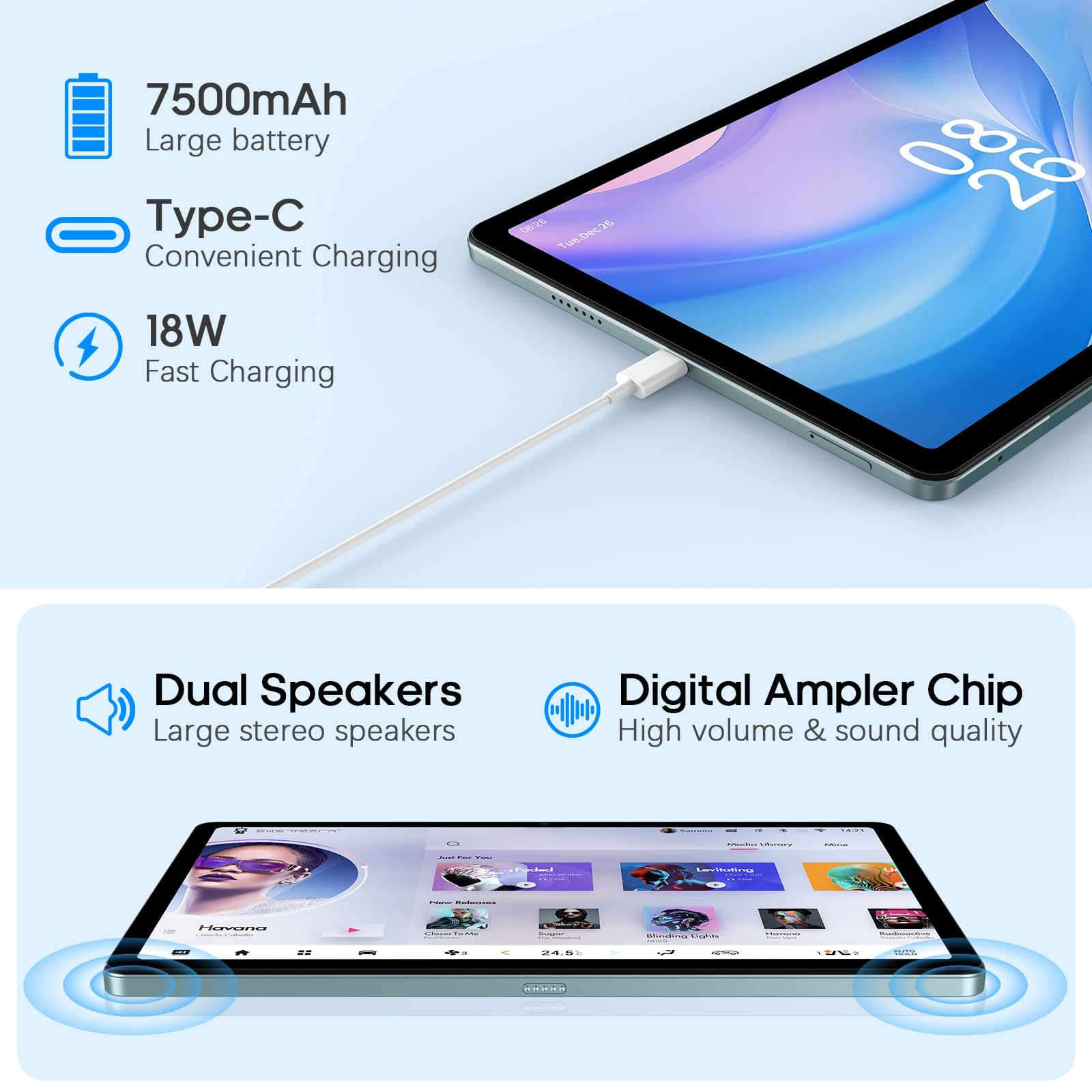 Amazon.com : Tablet, 6+8GB (Expanded) RAM 256GB ROM, 11 Inch